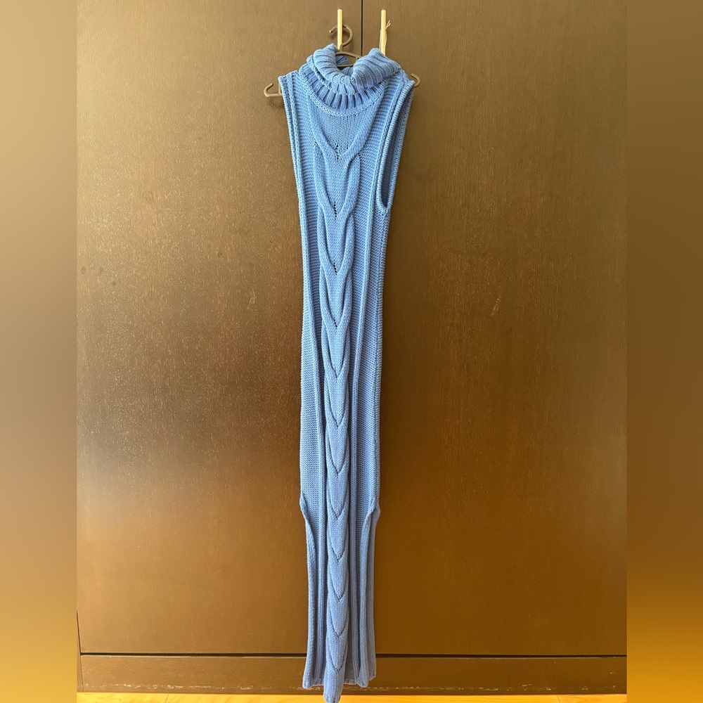 STAUD Blue Knit Sweater dress. Size M